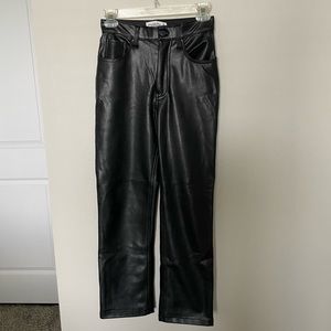 Abercrombie & Fitch The 90’s Straight Ultra Rise High Faux Leather Pants
